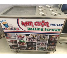 Máy làm kem cuộn Thái Lan 42cm 6 ngăn chứa