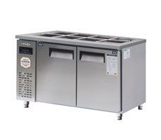 Bàn salad 2 cánh inox Everzen UDS-15BIR