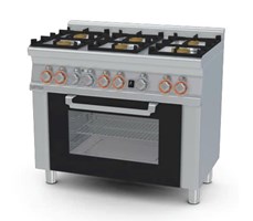 Bếp âu 6 họng có lò nướng Lotus CF6-610GEM