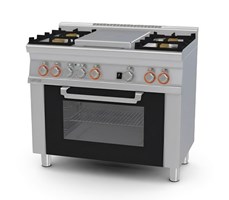 Bếp 4 họng kèm lò nướng điện (cửa kính) Lotus TPF4-610GEM