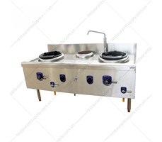 Bếp xào Eco 2 họng dùng gas có quạt thổi + 1 nồi nước EGWR21B