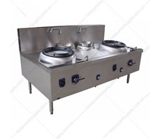 Bếp xào Eco 2 họng dùng gas có quạt thổi + 2 nồi nước EGWR22B