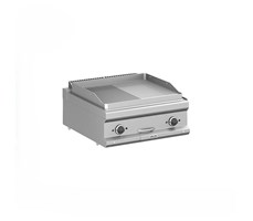 Bếp chiên bề mặt dùng điện 1/2 mặt phẳng trơn, 1/2 mặt phẳng sọc , được mạ crôm, đặt bàn MFTE77TLR