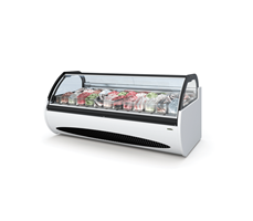 Tủ trưng bày kem kính cong Troy