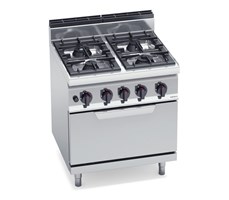 Bếp âu 4 họng với lò nướng 2/1 dùng gas BERTOS - G7F4P+FG