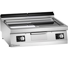 Bếp chiên 1/2 phẳng + 1/2 vân dùng gas đặt bàn ANGELO PO 1S0FT6G