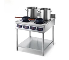 Bếp từ công nghiệp 4 mặt phẳng có kệ để đồ INDUCOOK ID-B4M3500