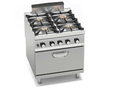 BẾP GAS 4 BẾP KÈM LÒ NƯỚNG GAS 2/1 GN SG9F4PS+FG 