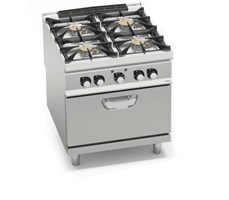 BẾP GAS 4 BẾP KÈM LÒ NƯỚNG ĐIỆN 1/1 GN SG9F4PSP+FE2