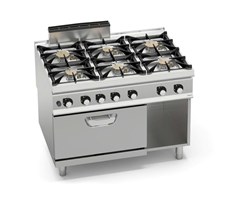 BẾP GAS 6 BẾP KÈM LÒ NƯỚNG GAS 2/1 GN SG9F6PS+FG