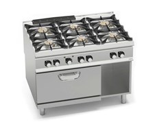 BẾP GAS 6 BẾP KẾT HỢP LÒ NƯỚNG ĐIỆN 1/1 GN SG9F6PS+FE2