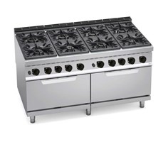 Bếp ga 8 bếp kết hợp với lò nướng ga 2 2/1 G9F8+2FG