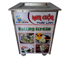 Máy làm kem cuộn chảo đơn 42cm  