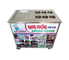 Máy làm kem cuộn Thái Lan 42cm kèm 6 ngăn chứa Canaan