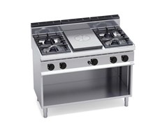 Mặt bàn bằng đá nguyên khối + 4 bếp mở kèm tủ G7T4P4FM