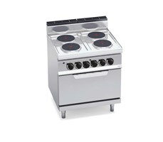 Bếp điện 4 mặt tròn với lò nướng điện 2/1 E7P4+FE