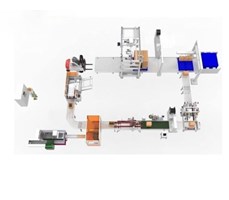 Dây chuyền đóng gói kết hợp đóng đai pallet tự động