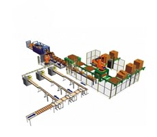 Dây chuyền dán thùng kết hợp với Robot gắp sản phẩm