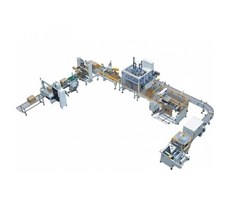 Dây chuyền gắp sản phẩm, dán và đóng đai thùng tự động