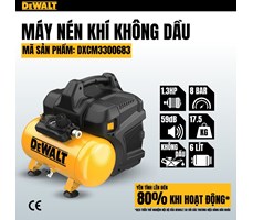 MÁY NÉN KHÍ KHÔNG DẦU 6L DEWALT DXCM3300683 
