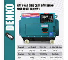Máy phát điện chạy dầu DENKO - KDE6500TF (5.0KW) 