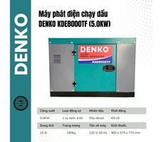 Máy phát điện chạy dầu DENKO - KDE8000TF (5.0KW) 