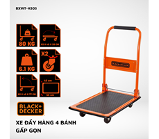 Xe đẩy hàng 4 bánh Black and Decker H303 – Tải trọng 80/100kg 