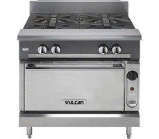 Bếp ga thép không gỉ 36 inch, 6 đầu đốt tích hợp lò nướng đối lưu V6B36C  
