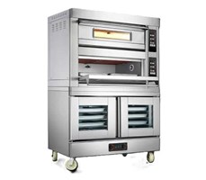 Lò nướng điện 2 tầng 4 khay kết hợp tủ ủ bột 10 khay CHINENG CN-DKX-8065-WFC-204DF