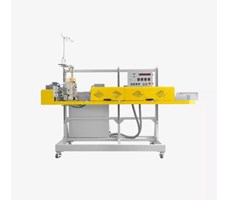 Máy đóng gói tự động hàn kín, gấp mép và may bao một dây chuyền Hualian FBHS-24 dùng cho hạt nhựa