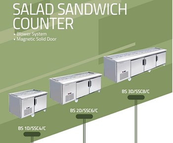Quầy Salad Sandwich Berjaya BS1D/SSC4/C, BS1D/SSC6/C