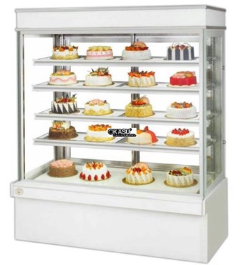 Tủ bánh kem dạng đứng 5 tầng OKASU OKS-120 (Đá trắng)