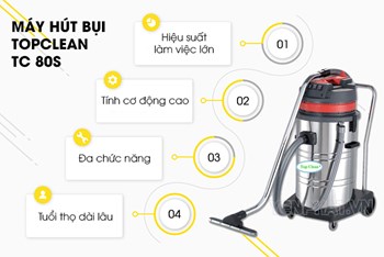 Máy hút bụi nhà xưởng TopClean TC80S