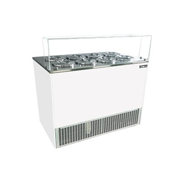 Tủ trưng bày kem khay tròn inox Gelato Easybest EASYBOX6