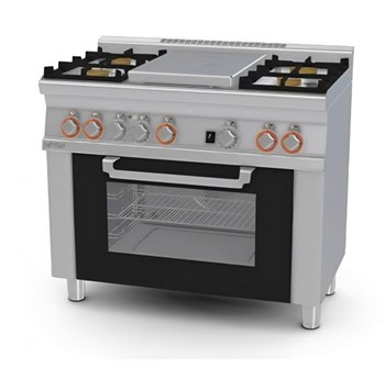 Bếp âu 4 họng có lò nướng điện (cửa kính) Lotus TPFM4-610GEM