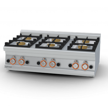 Bếp âu 6 đầu đốt dùng gas Lotus PCT-610G