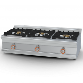 Bếp âu 3 đầu đốt dùng gas Lotus PC3T-612G