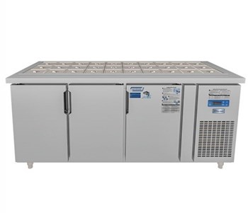 Bàn mát salad quạt gió 3 cánh inox BSQ-3MI1875 1M8