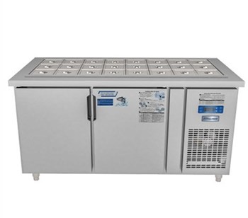Bàn mát salad quạt gió 2 cánh inox BSQ-2MI1575 1M5