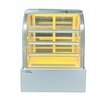 Tủ bánh kem mini để bàn kính cong 4 tầng Snow Village GB-100.Z4 0.7M