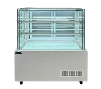 Tủ bánh kem kính vuông không viền 3 tầng Snow Village DG-1200 1M2