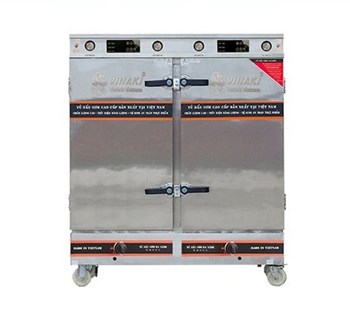 Tủ nấu cơm 24 khay kết hợp gas điện Vinaki Cảm ứng 24KDG-CU