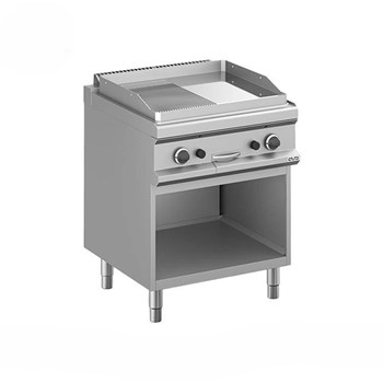Bếp chiên phẳng nhám mẹ crôm dùng gas - có chân tủ MFTG77ALRC