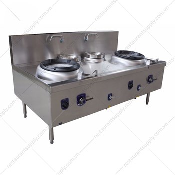 Bếp xào Eco 2 họng dùng gas có quạt thổi + 2 nồi nước EGWR22B