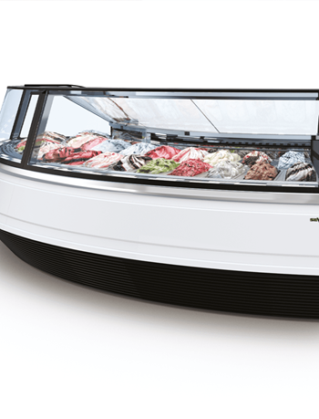 Tủ trưng bày kem kính cong Prisma S45