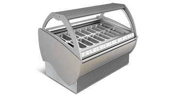 Tủ trưng bày kem kính cong Troy 