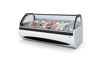 Tủ trưng bày kem kính cong Troy