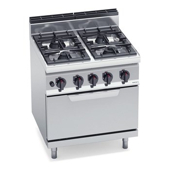 Bếp âu 4 họng với lò nướng 2/1 dùng gas BERTO'S - G7F4P+FG