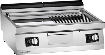 Bếp chiên 1/2 phẳng + 1/2 vân dùng gas đặt bàn ANGELO PO 1S0FT6G