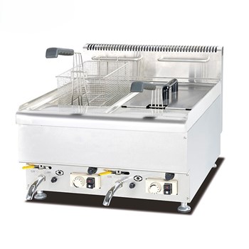 Bếp chiên nhúng 2 ngăn dùng gas để bàn Jieguan- GF-565